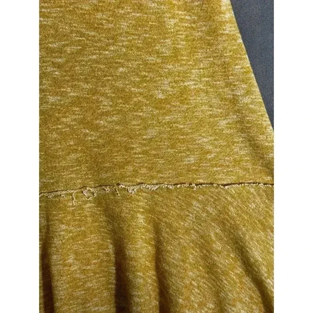 Mustard Yellow Tank V Neck Swing Hi Low A-Line Dress Lagenlook Comfort Medium - Picture 4 of 8